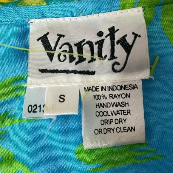 3 FOR $15 VTG Vanity Blue Green Mixed Floral Print Lined Hooded Jacket Size S - Picture 4 of 9